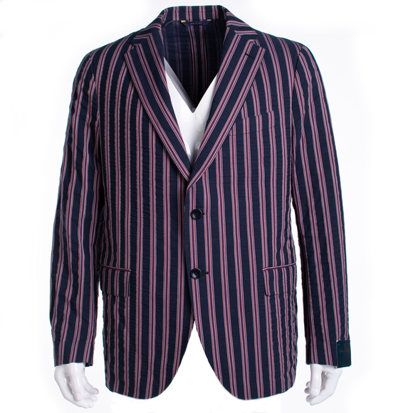 BROOKS BROTHERS NAVY BLUE RED & WHITE SUIT JACKETMENS SIZE XXL